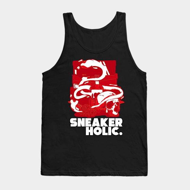 Sneaker Holic Retro Chile Red Art Tank Top by funandgames